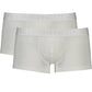 White Elastane Men Boxer