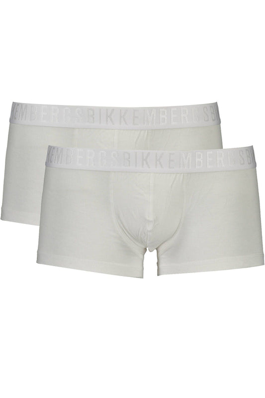 White Elastane Men Boxer