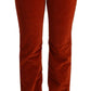 Chic Red Low Waist Straight Cut Jeans