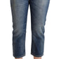 Elegant Mid-Waist Cotton Denim Jeans