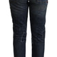 Chic Patchwork Mid Waist Denim Jeans