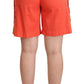Chic High-Waisted Cargo Shorts in Vibrant Orange