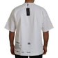 Elegant White Crewneck T-Shirt with Logo Detail