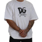 Elegant White Crewneck T-Shirt with Logo Detail