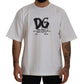 Elegant White Crewneck T-Shirt with Logo Detail