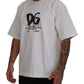 Elegant White Crewneck T-Shirt with Logo Detail