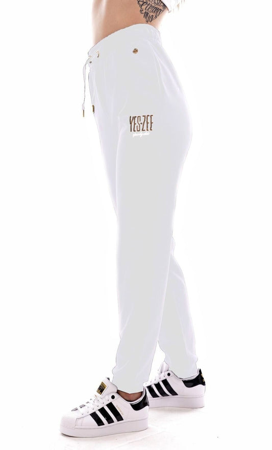 White Cotton Women Sweatpants