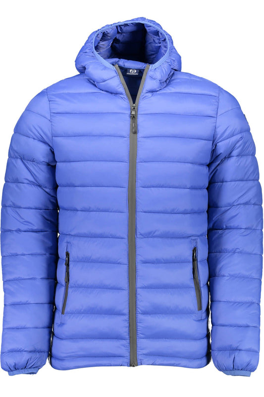 Blue Polyester Men Jacket