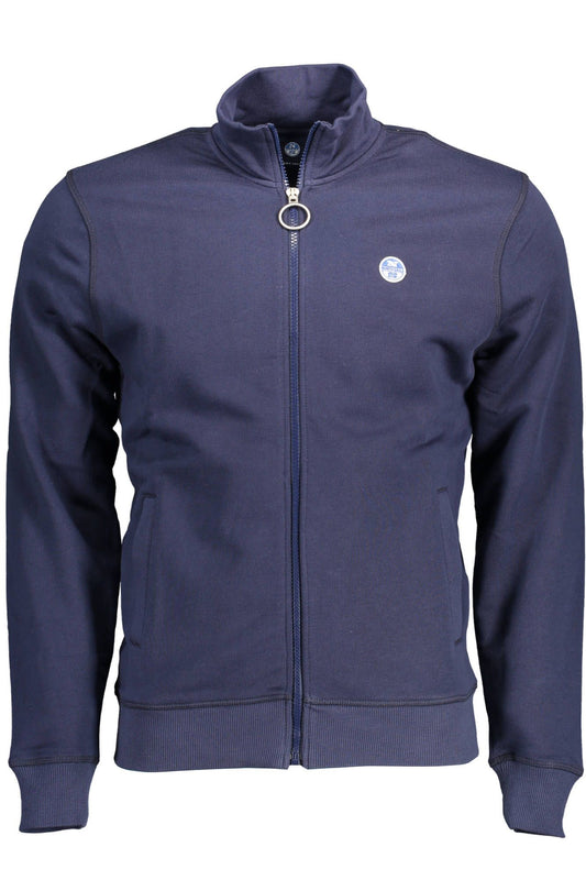 Blue Cotton Men Sweater