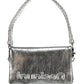 Silver Polyurethane Women Handbag