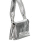 Silver Polyurethane Women Handbag