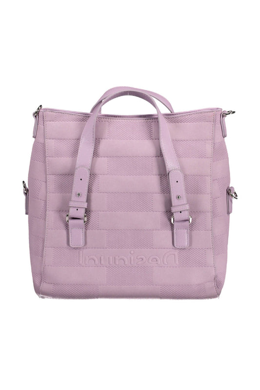 Purple Polyester Women Handbag