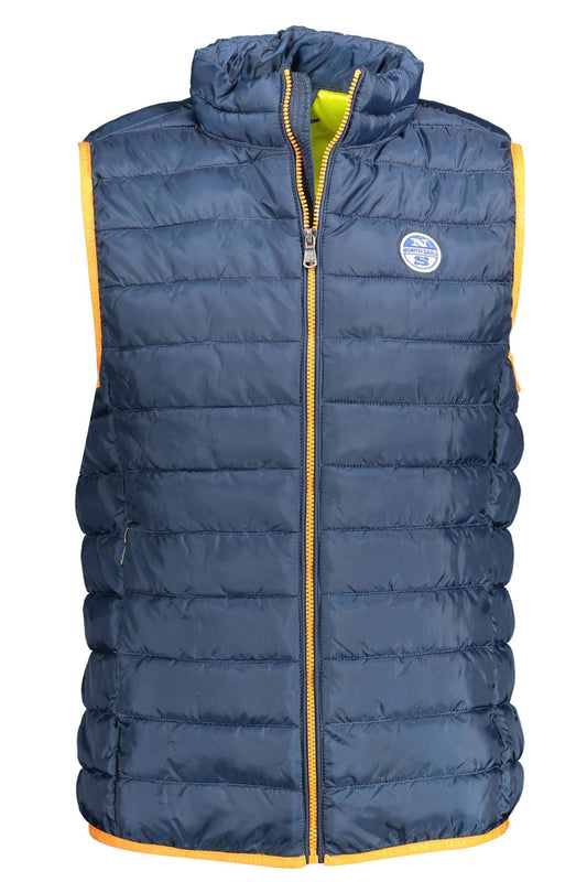 Blue Polyester Men Jacket