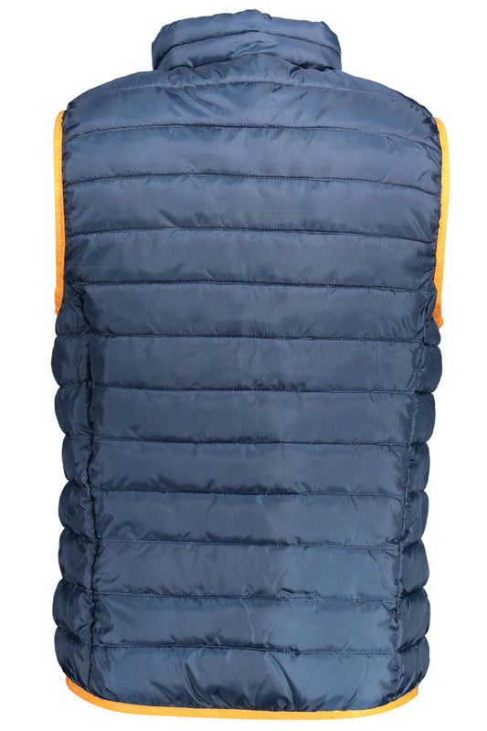 Blue Polyester Men Jacket