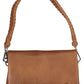 Brown Polyurethane Women Handbag