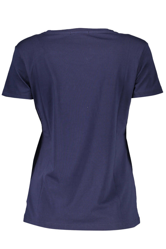 Blue Cotton Women T-Shirt