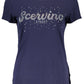 Blue Cotton Women T-Shirt