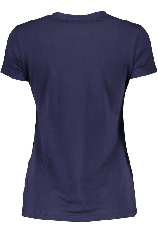 Blue Cotton Women T-Shirt