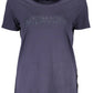 Blue Elastane Women Top