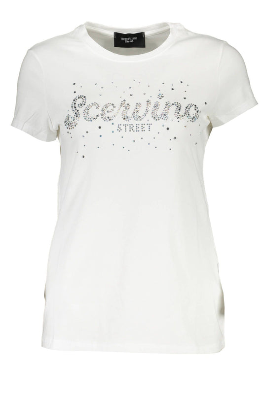 White Cotton Women T-Shirt