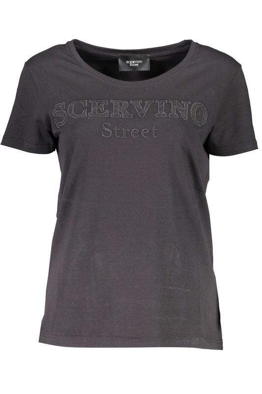 Black Cotton Women T-Shirt