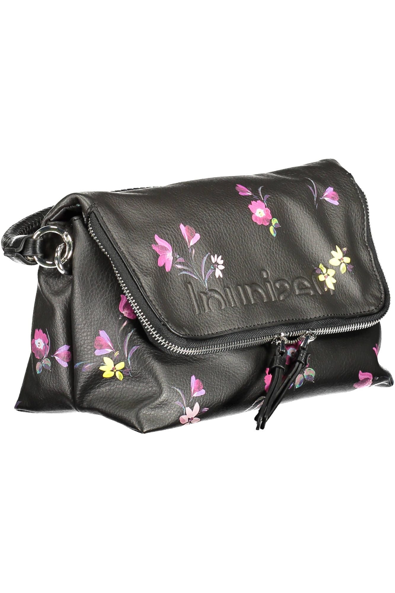 Black Polyurethane Women Handbag