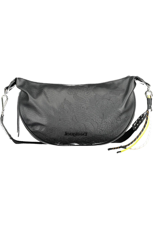Black Polyurethane Women Handbag