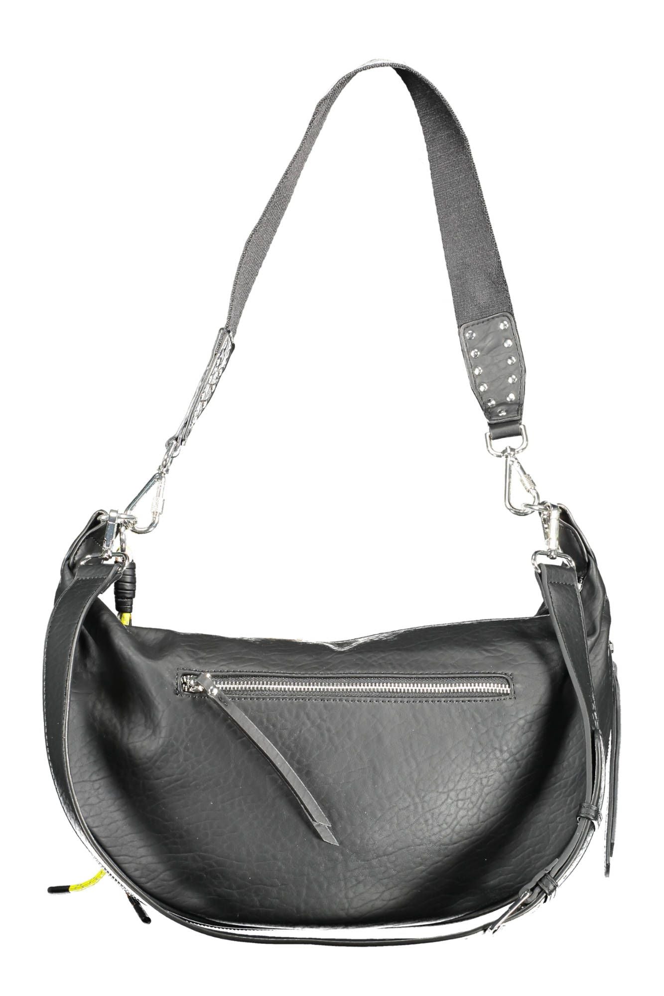 Black Polyurethane Women Handbag