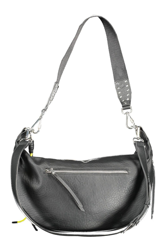Black Polyurethane Women Handbag