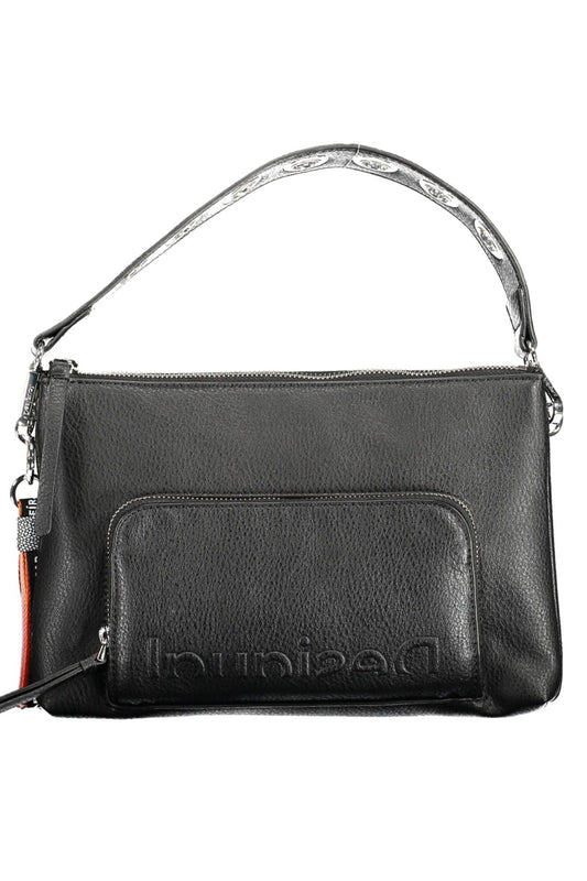 Black Polyurethane Women Handbag