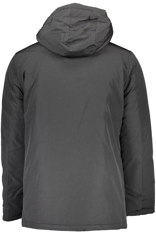Black Polyester Men Jacket
