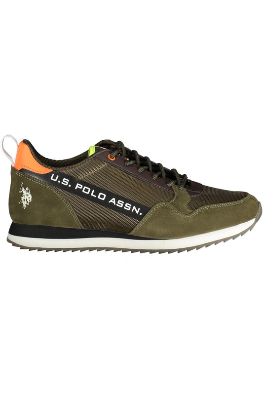Green Polyester Men Sneaker