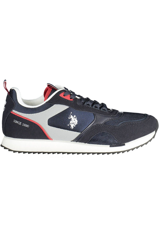 Blue Polyester Men Sneaker