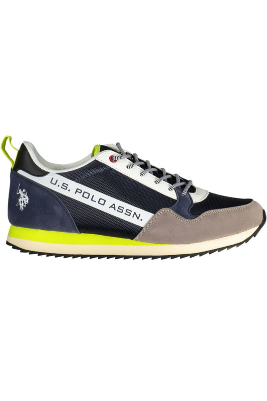 Blue Polyester Men Sneaker