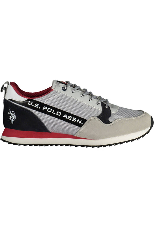 "Gray Polyester Men Sneaker"