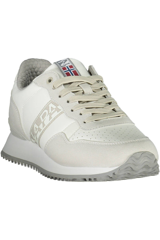 White Polyester Men Sneaker