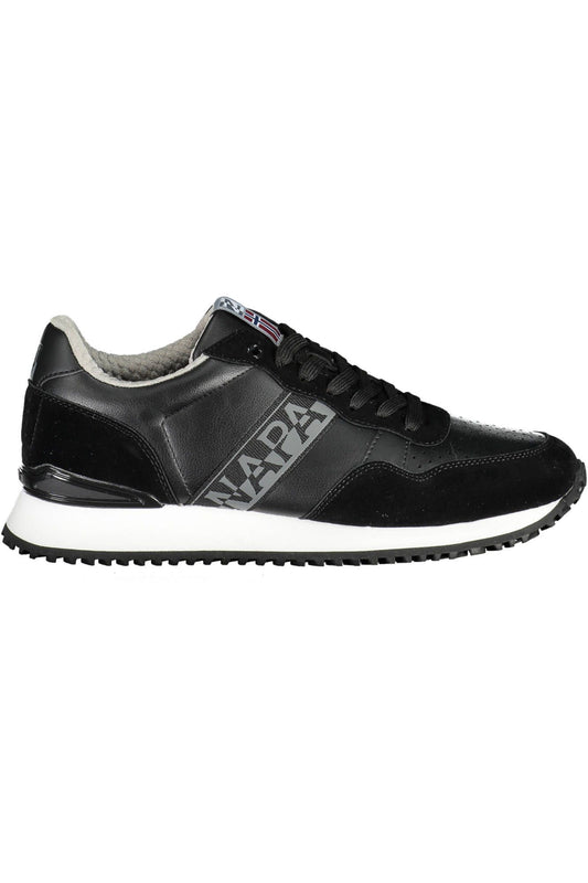 Black Polyester Men Sneaker