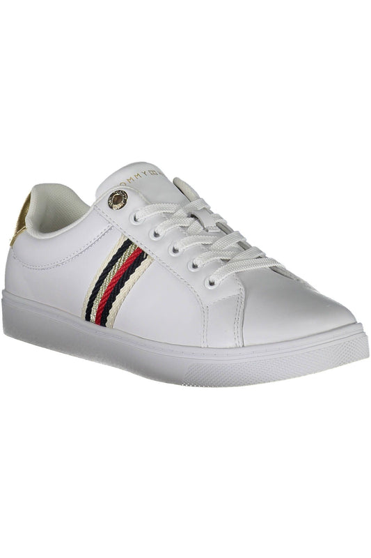 White Polyester Women Sneaker