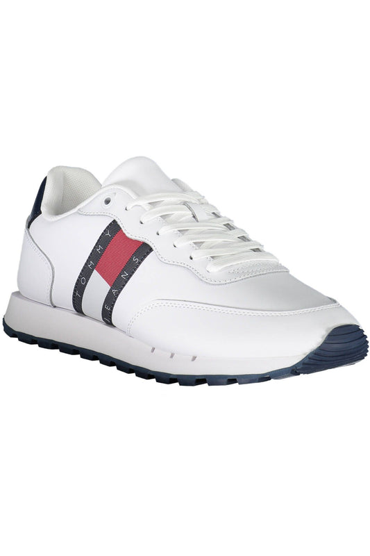 White Polyester Men Sneaker