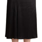 Elegant High Waist Midi Black Skirt