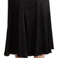 Elegant High Waist Midi Black Skirt