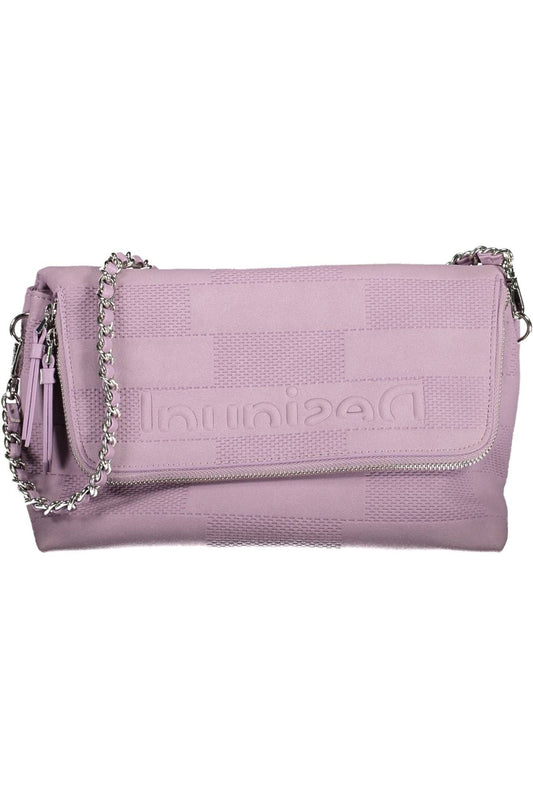 Purple Polyester Women Handbag