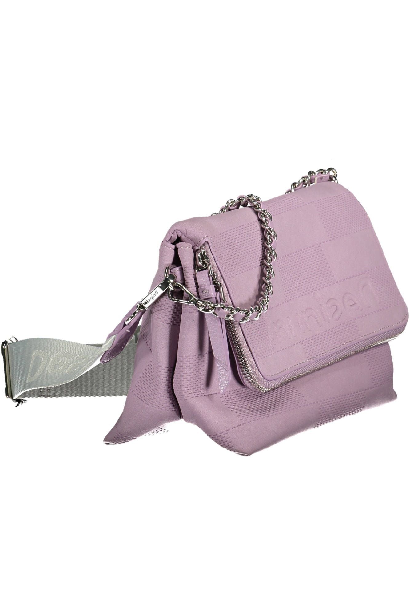 Purple Polyester Women Handbag