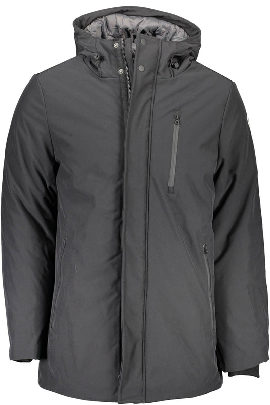 Black Polyester Men Jacket