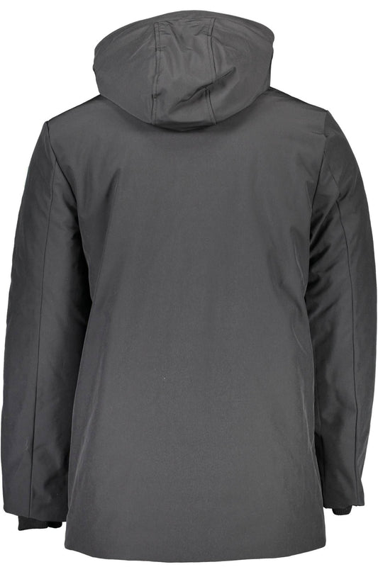 Black Polyester Men Jacket