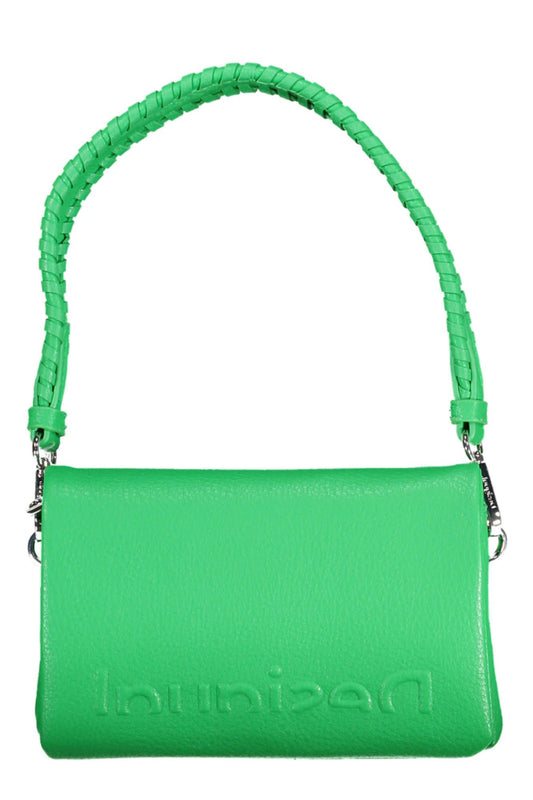Green Polyurethane Women Handbag