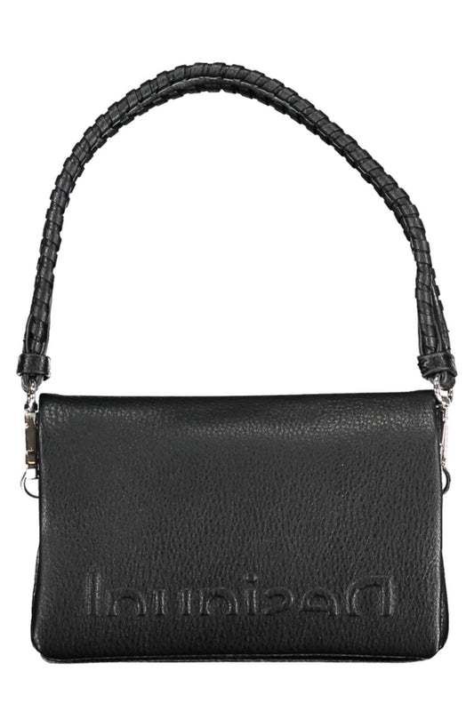 Black Polyurethane Women Handbag