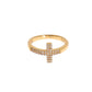 Elegant Gold Plated Sterling Silver CZ Ring
