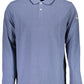 Blue Cotton Men Polo Shirt