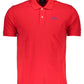 Red Cotton Men Polo Shirt